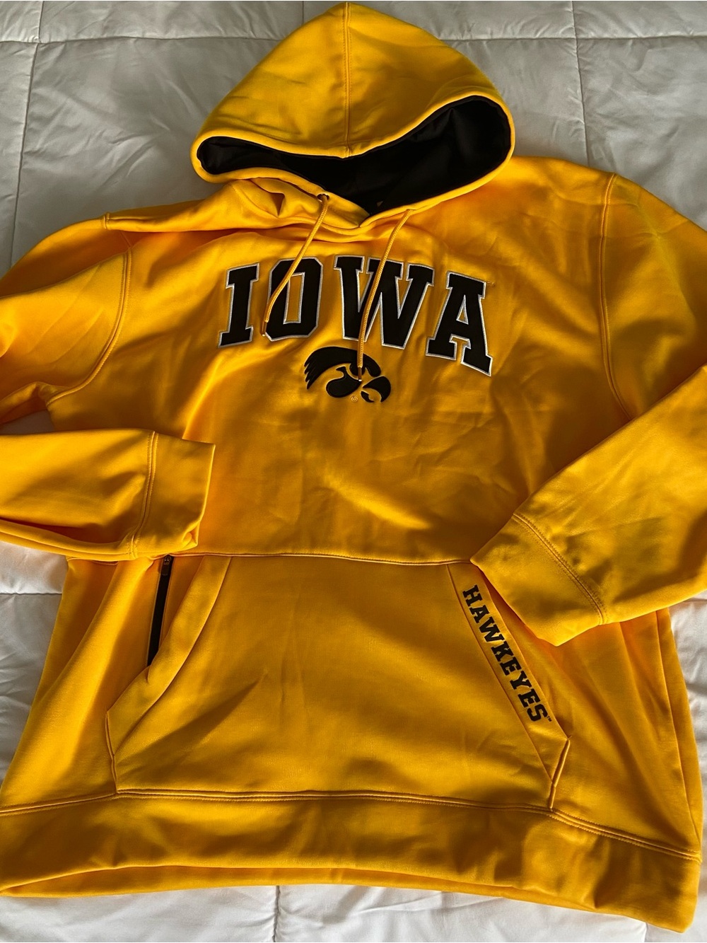 Iowa Hawkeyes Tigerhawk Yellow Gold Hooded Sweatshirt NEW 2XL